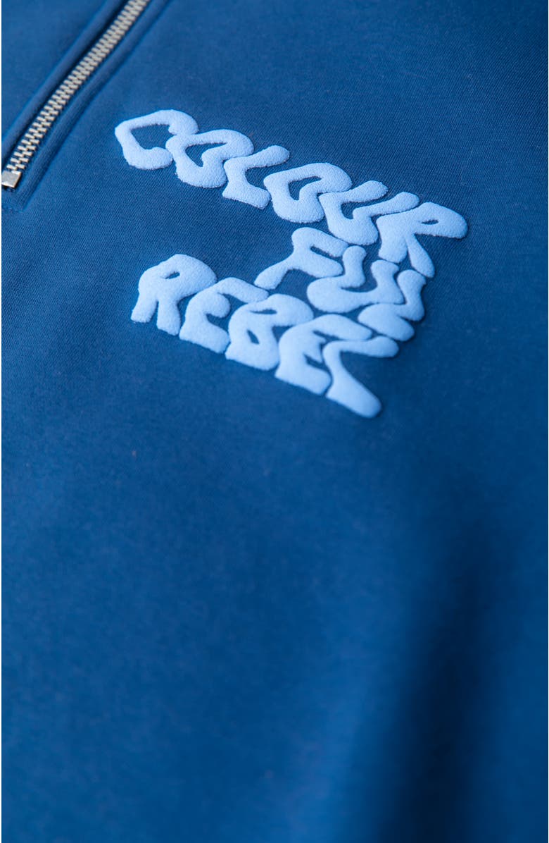 Colourful Rebel Uni Logo Wave Relaxed Zip Sweat, Alternate, color, Deep Cobalt