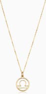 Oradina 14K Gold Zodiac Pendant Necklace