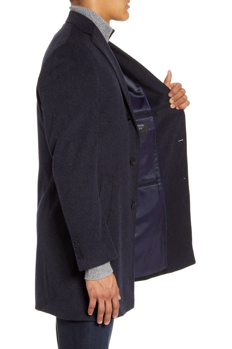 Taylor Trim Fit Overcoat, Alternate, color, NAVY BLAZER HEATHER