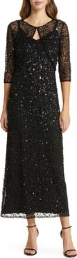 Pisarro Nights Beaded Cocktail Dress with Bolero