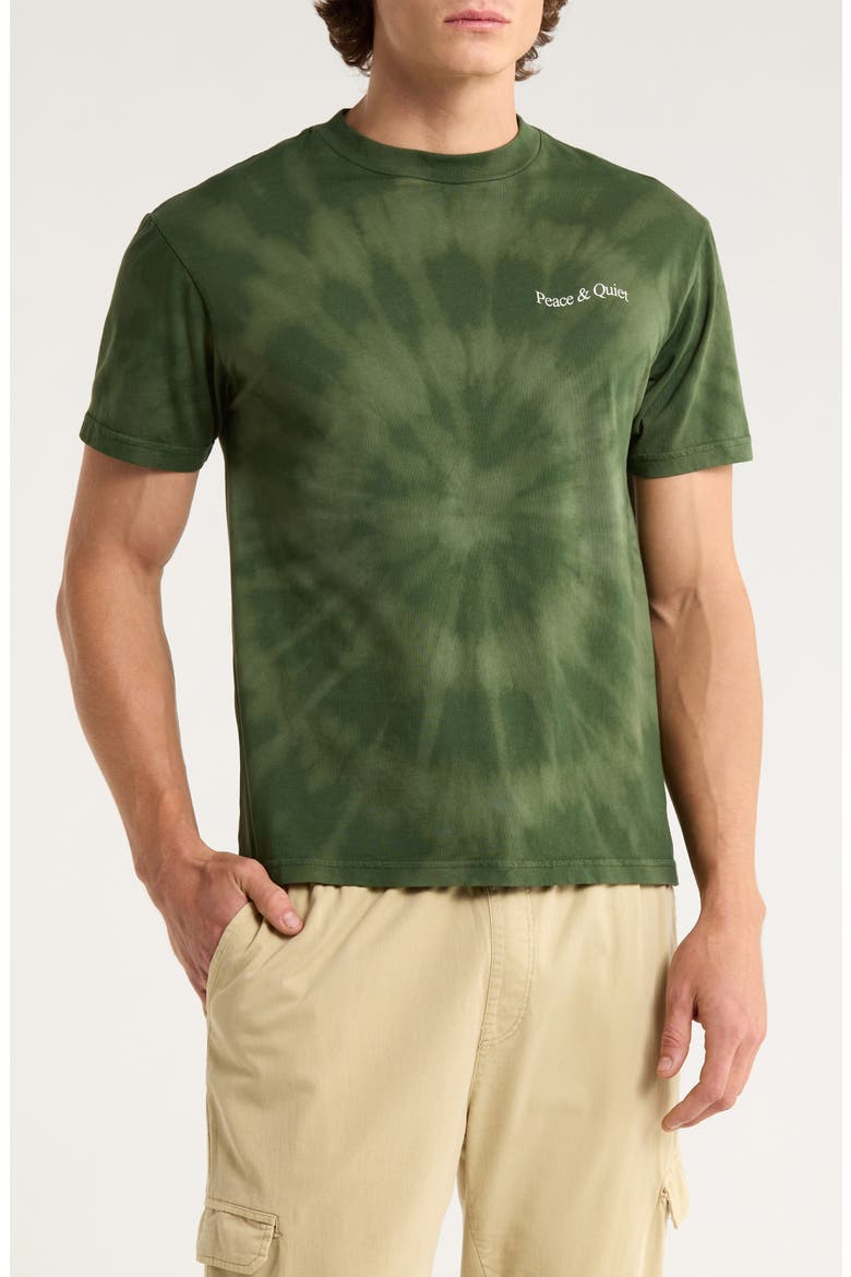 Tie Dye Wordmark Graphic T-Shirt, Main, color, FOREST