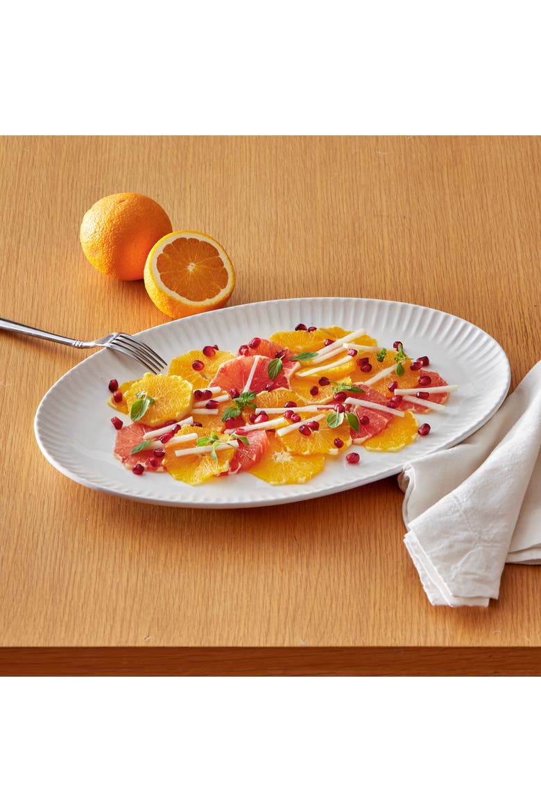 Vista Oval Large Grey Serving Platter Dishwasher Safe Serveware, Alternate, color, Grey