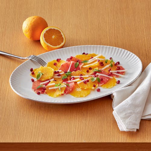 Tag Vista Oval Large Grey Serving Platter Dishwasher Safe Serveware In White