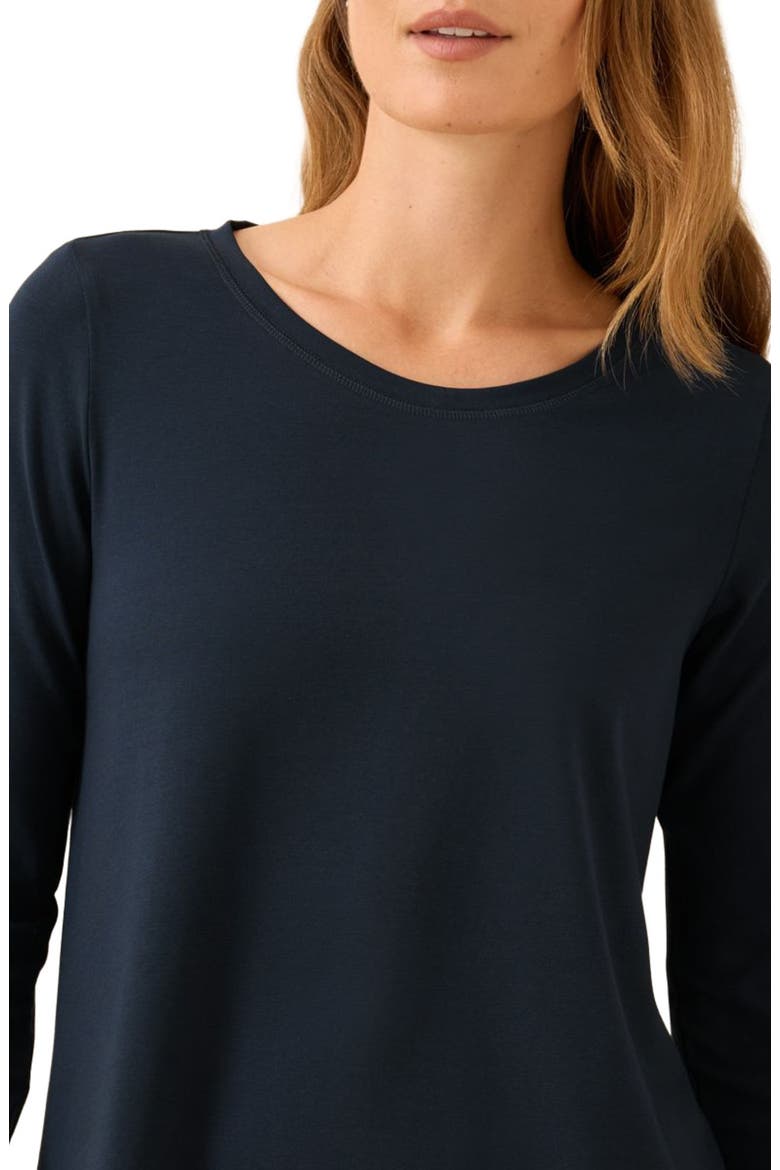 Luxe Stretch Jersey Swing Long Sleeve Tee, Alternate, color, Midnight Blue