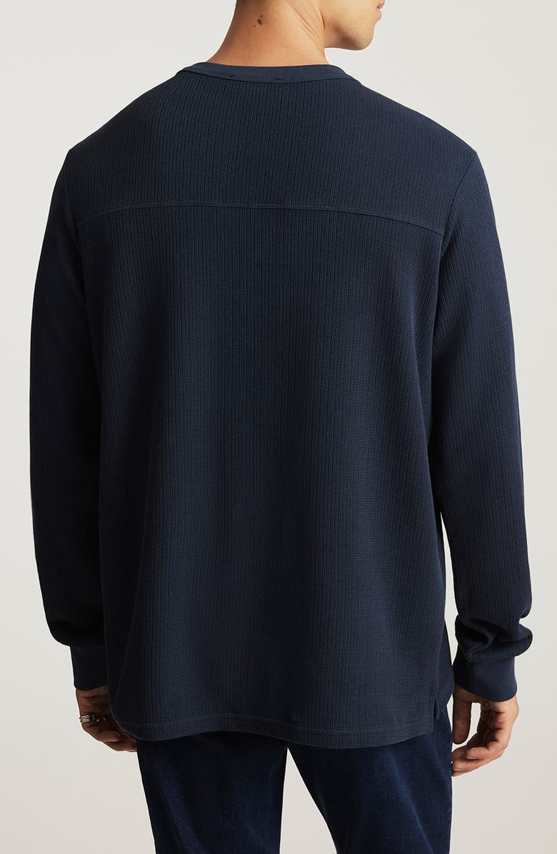 Mavi Jeans Regular Fit Waffle Knit Cotton Henley, Alternate, color, Total Eclipse