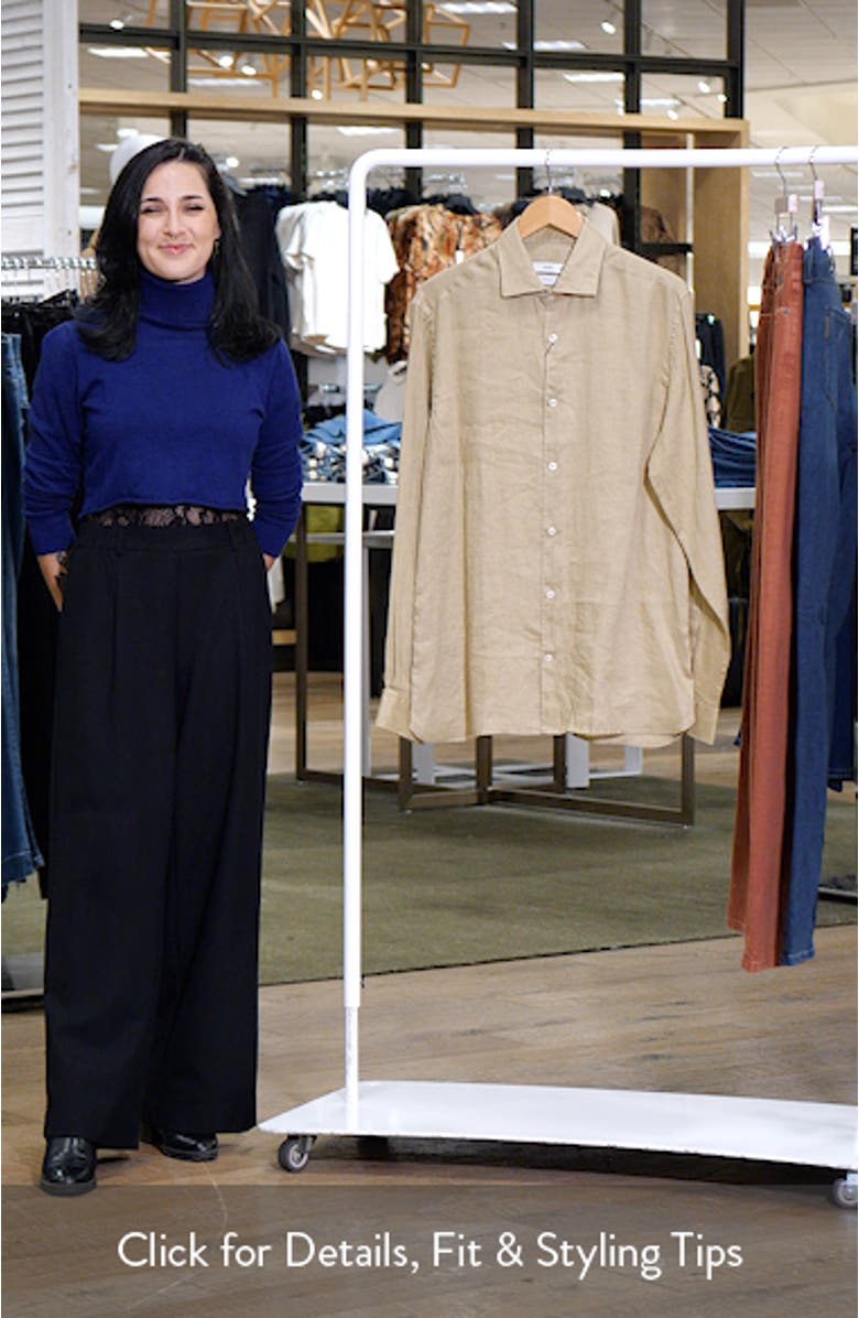 Slim Fit Linen Button-Up Shirt, sales video thumbnail