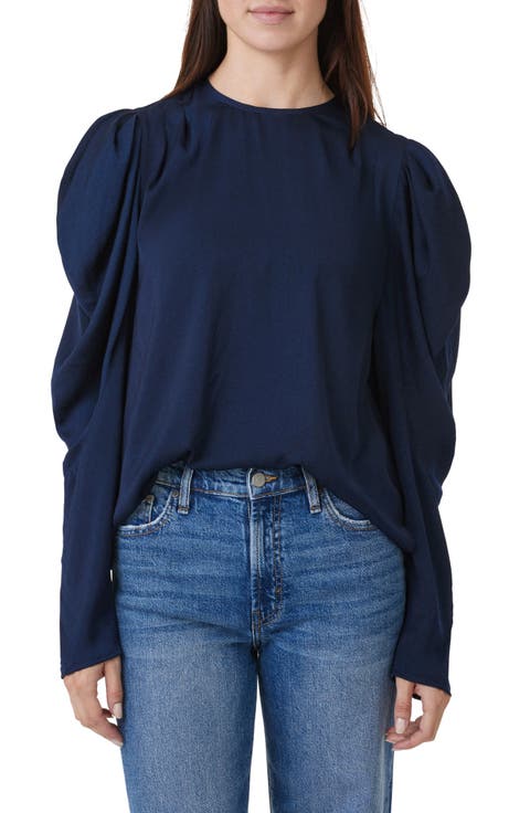 Puff Shoulder Drape Top