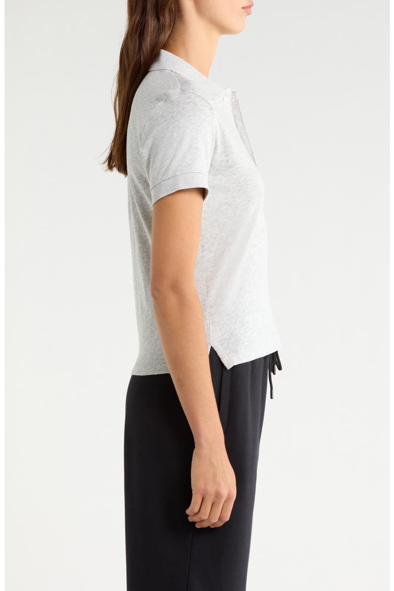 Worn In Crop Cotton Jersey Polo, Alternate, color, LIGHT HEATHER GREY