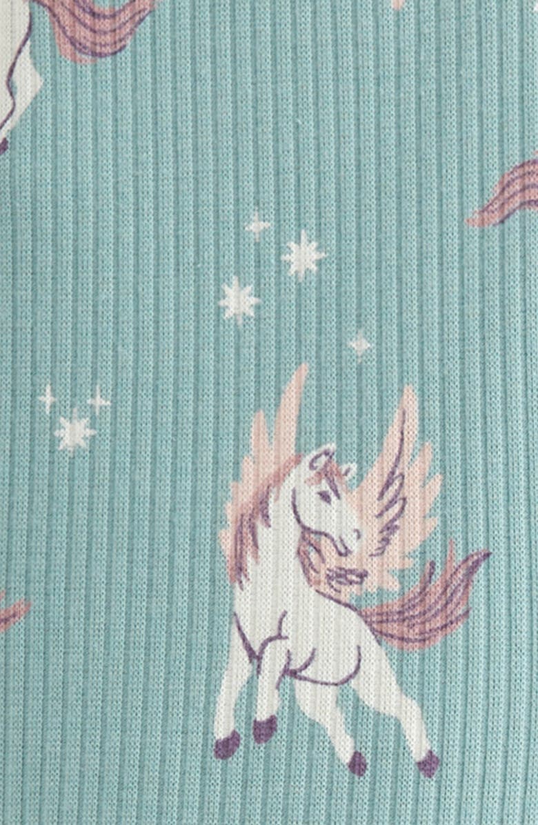 Tucker + Tate Kids' Rib Print Flare Leggings, Alternate, color, Teal Aquifer Pegasus Dash