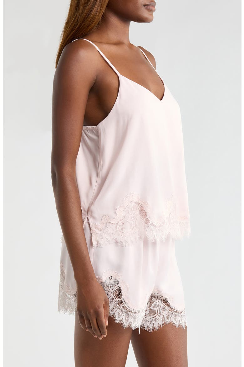 Midnight Lace Trim Camisole & Shorts, Alternate, color, PINK LOFT