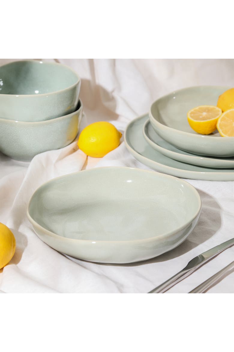 Mirella Stoneware 4-Piece Pasta Bowl Set, Alternate, color, Light Green