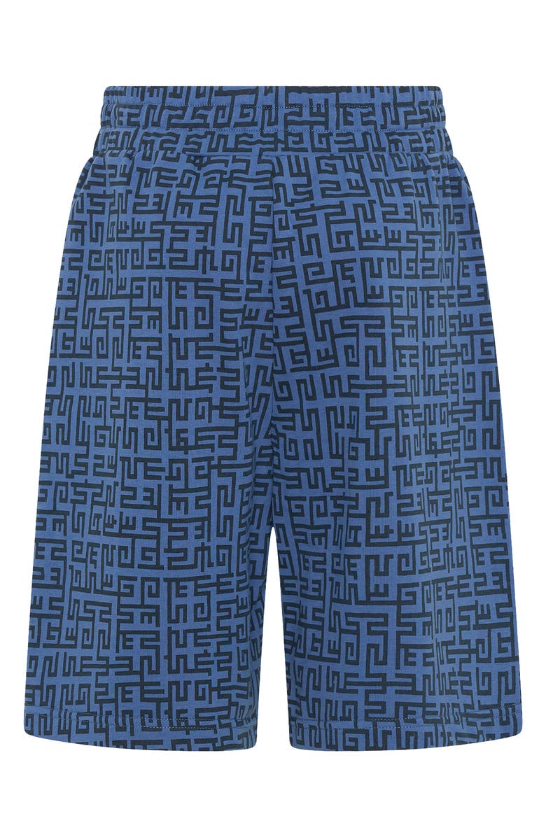 TINY TRIBE Kids' Geo Pull-On Shorts, Alternate, color, Slate Blue