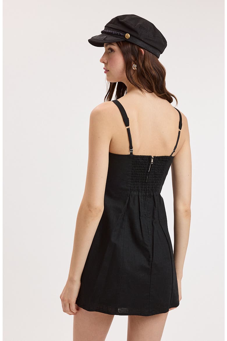 Ruffle Trim Sleeveless Minidress, Alternate, color, BLACK