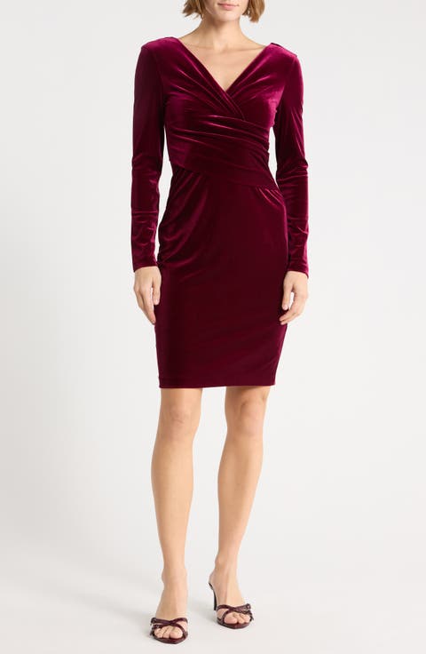 Velvet Long Sleeve Body-Con Dress