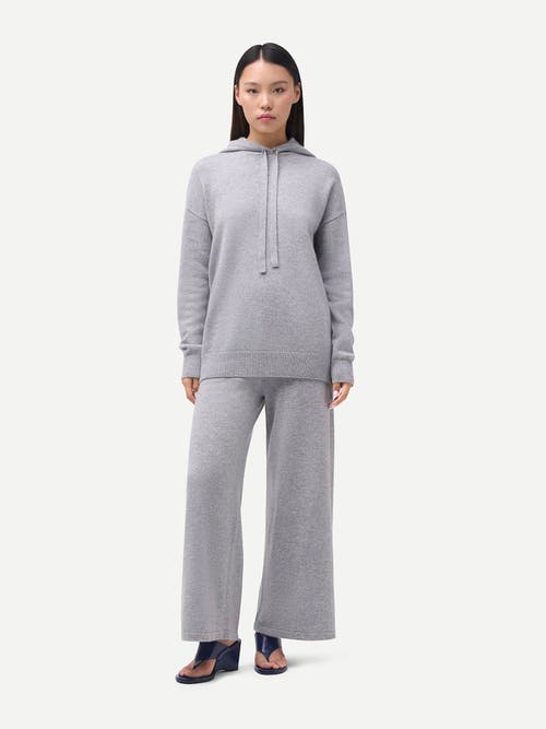 Gobi Cashmere Cashmere Pullover Hoodie Grey In Blue