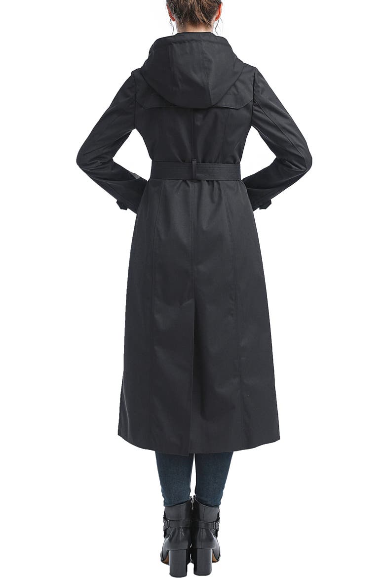 Women's Aine Hooded Long Rain Coat, Alternate, color, Black