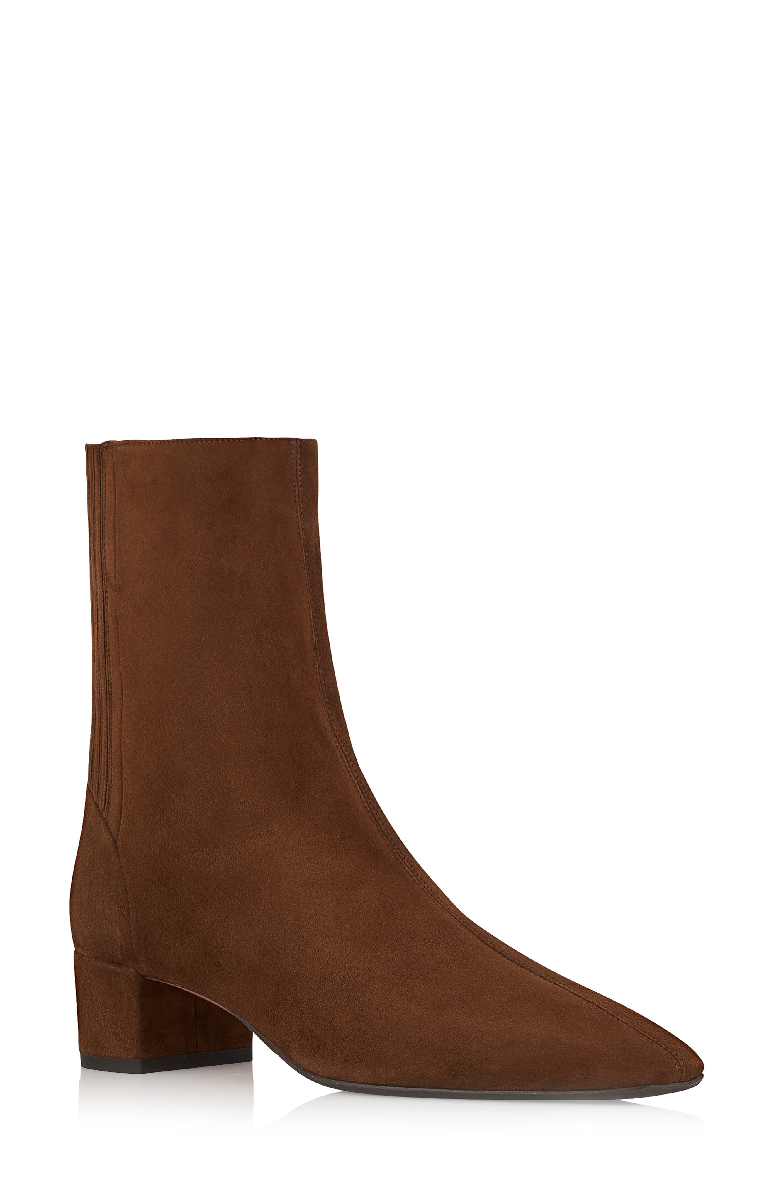 Aquazzura Saint Honor Bootie, Main, color, Espresso