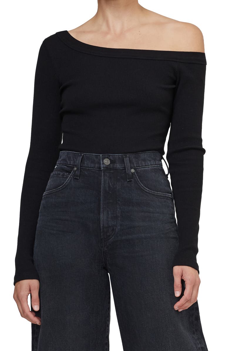 Citizens of Humanity Wren Off the Shoulder Long Sleeve Organic Cotton Blend Top, Main, color, 