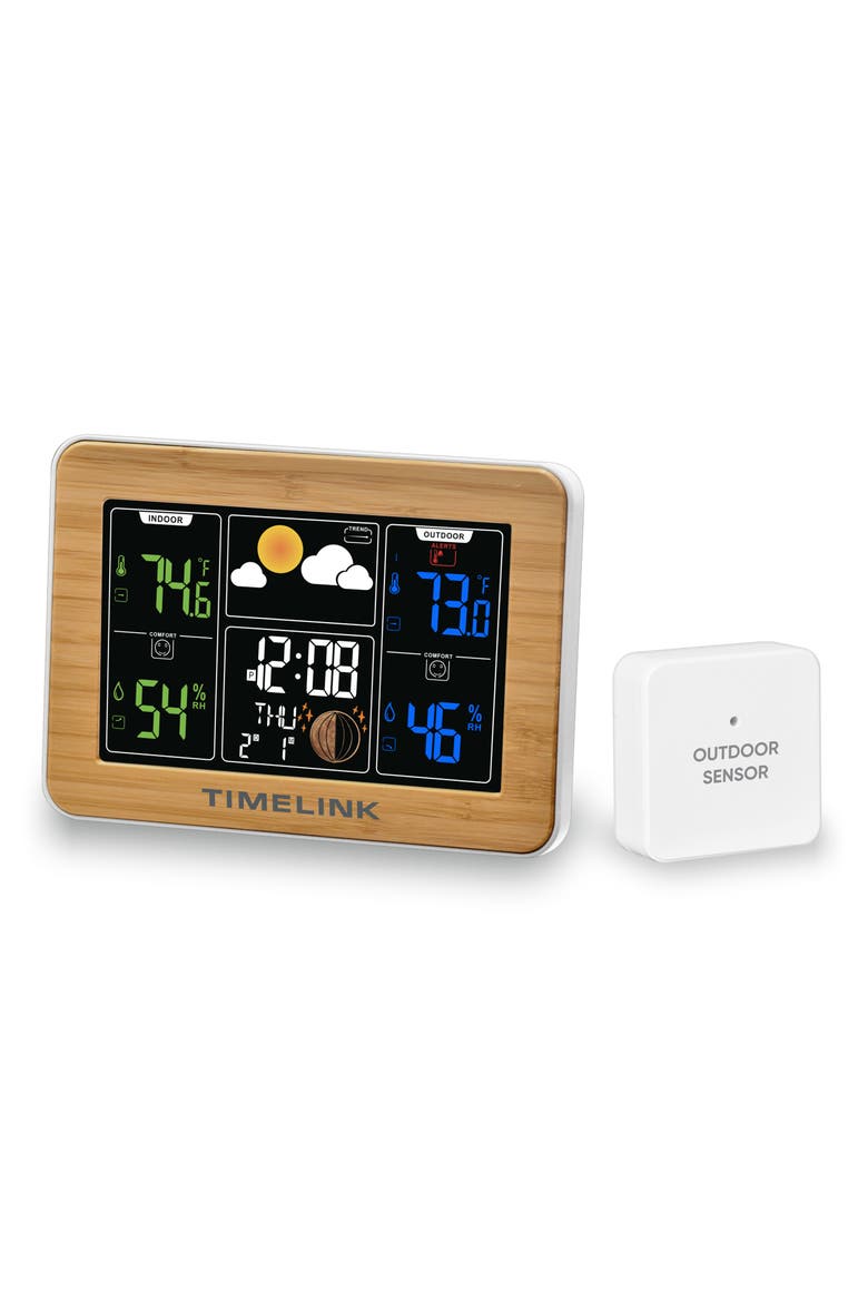 TL10001 Weather Station Clock, Main, color, BAMBOO