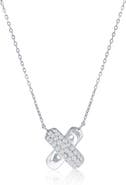 SIMONA Puffed X Cubic Zirconia Pendant Necklace