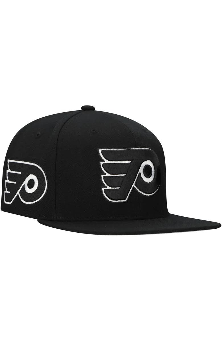 Mitchell & Ness Men's Mitchell & Ness Black Philadelphia Flyers Team Snapback Hat, Main, color, Black
