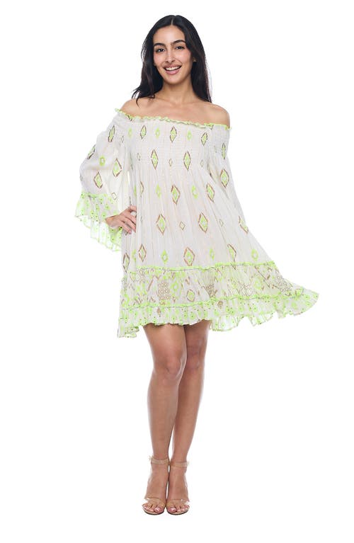 Shop Ranee's Ranees Off The Shoulder Minidress In Green