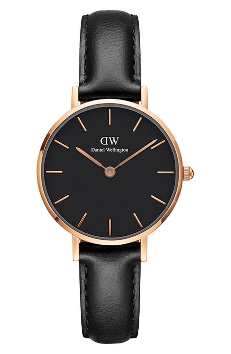 Daniel Wellington Classic Petite Leather Strap Watch, 28mm, Main, color, 