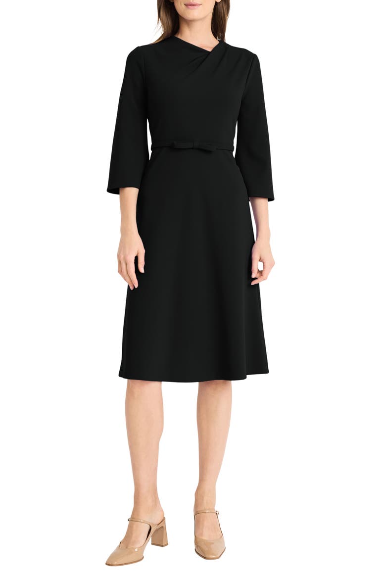 Bow Twist Sheath Dress, Main, color, BLACK