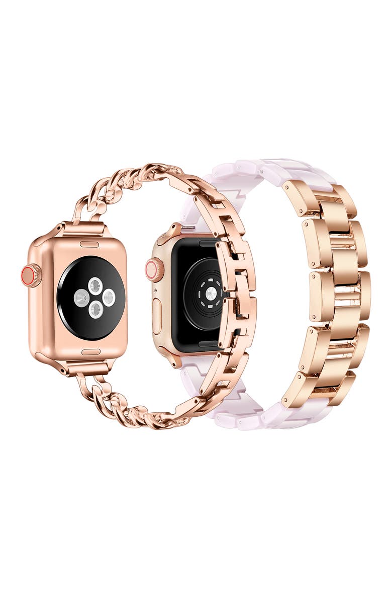 Nikki Skinny 2-Pack Assorted Apple Watch® Watchbands, Alternate, color, ROSE GOLD