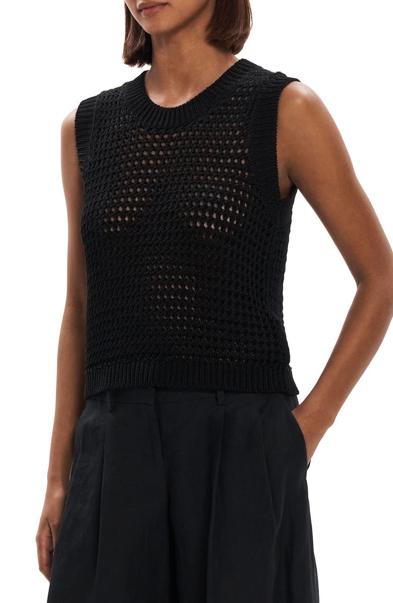 Theory Open Stitch Pima Cotton Sweater Vest, Alternate, color, 