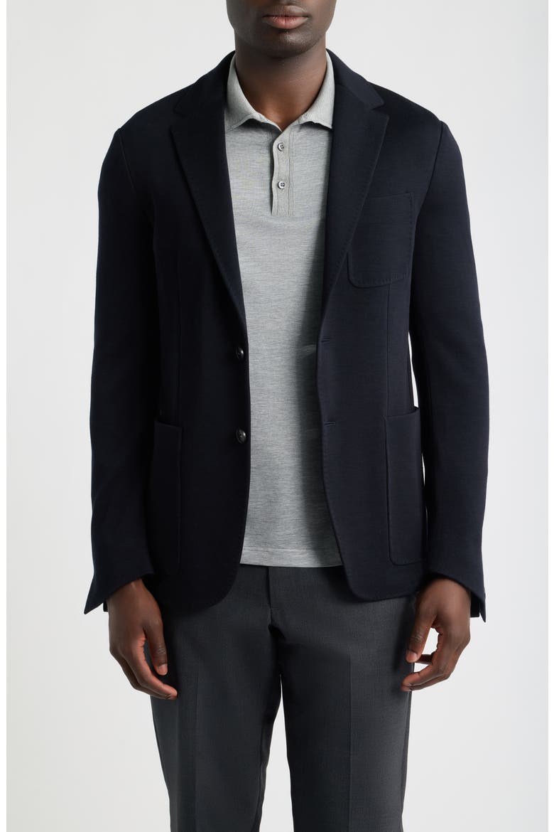 Impeccabile Trim Fit Solid Sport Coat, Main, color, NAVY