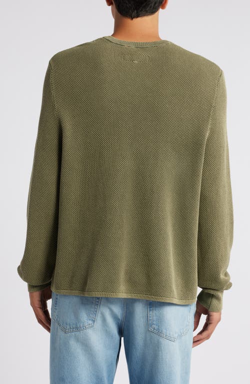 Rag & Bone Dexter Washed Organic Cotton Henley In Forest Green