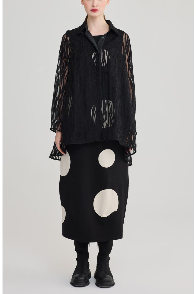 Solveig Jacquard Shirt, Alternate, color, Black