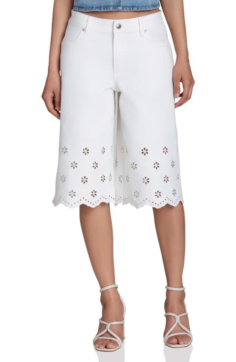 Embroidered Longer Length Shorts