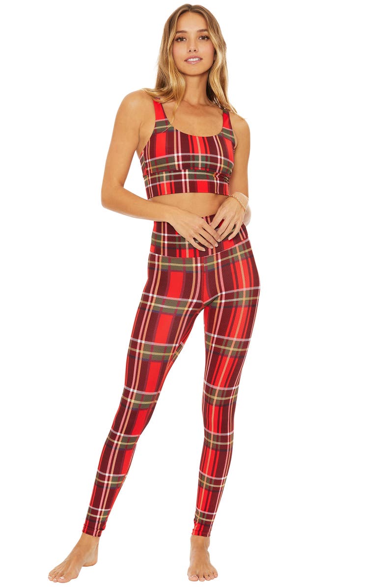 Beach Riot Piper Holiday Plaid High Waist Leggings, Alternate, color, 