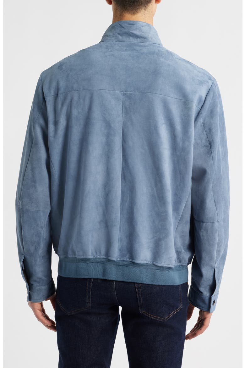 Suede Bomber Jacket, Alternate, color, BLUE