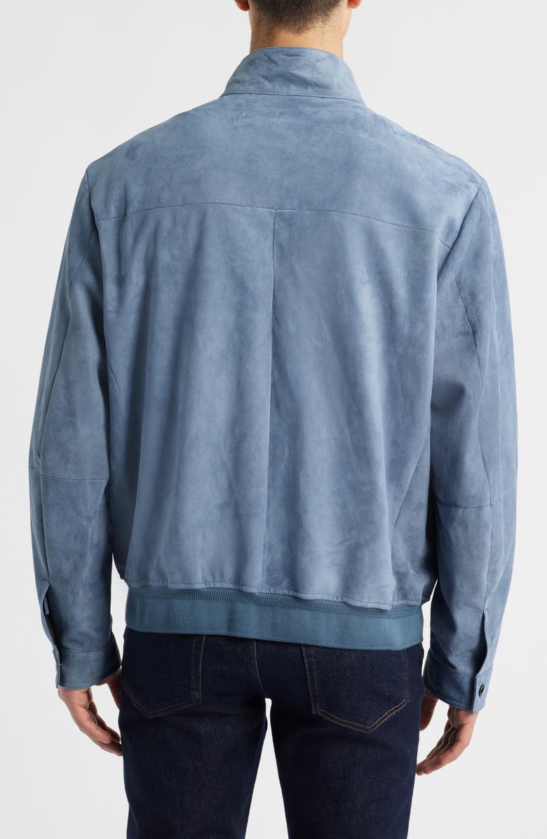 Canali Suede Bomber Jacket, Alternate, color, Blue