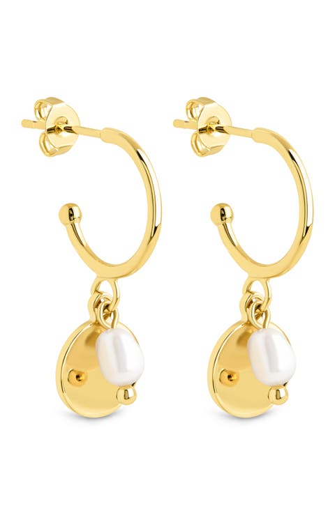 Morgan Faux Pearl Hoop Earrings
