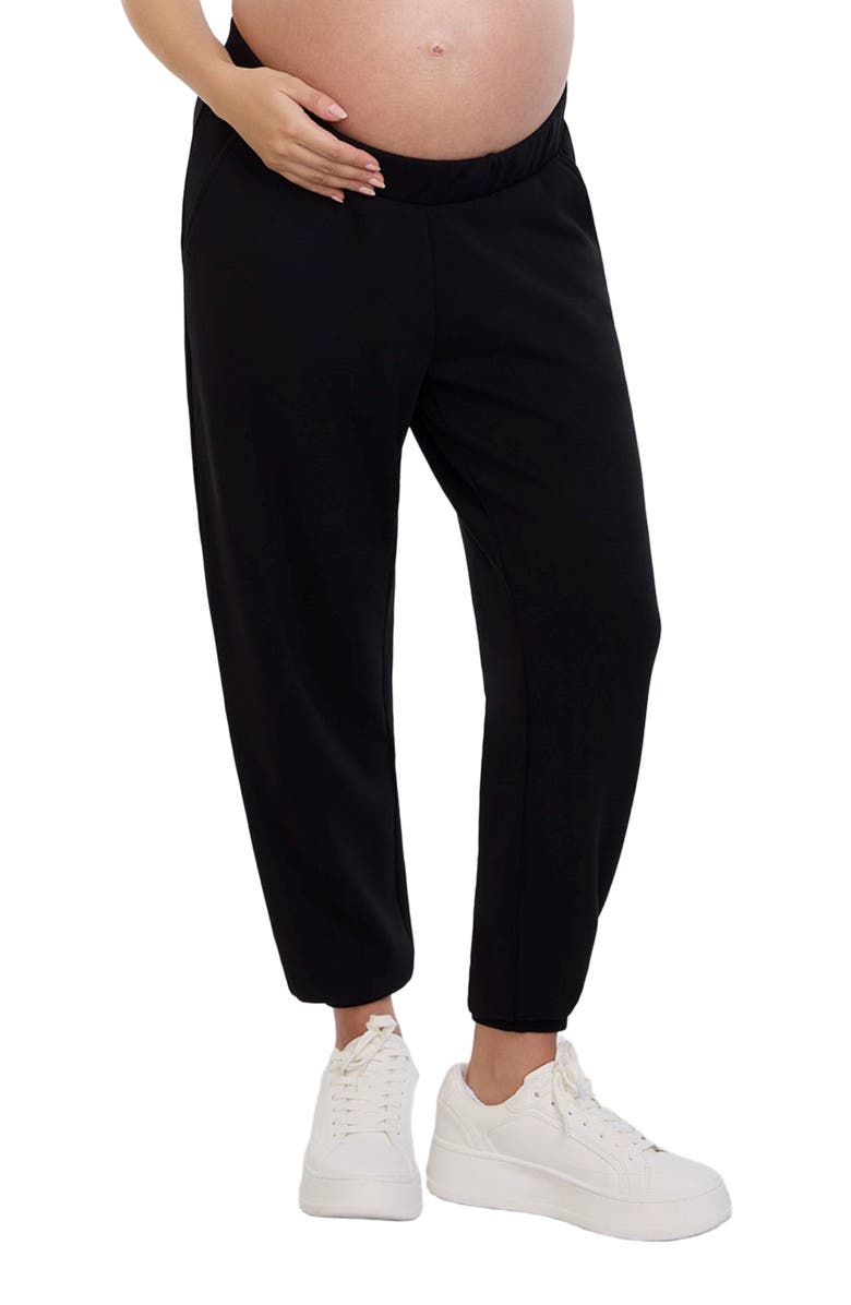 MOTHERHOOD MATERNITY Under the Belly Side Pockets Scuba Knit Jogger, Alternate, color, 