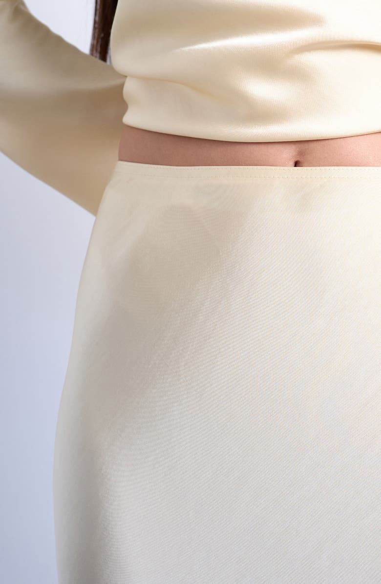Topshop Satin Maxi Skirt, Alternate, color, Buttermilk