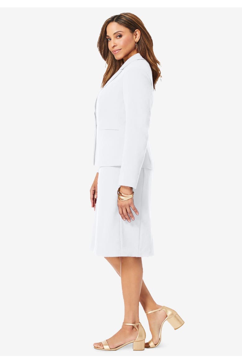 Stretch Crepe Single Breasted Jacket Dress, Alternate, color, WHITE