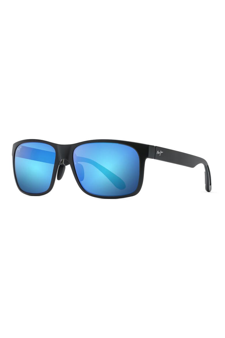 Red Sands Polarized 59mm Sunglasses, Alternate, color, MATTE BLACK/ BLUE HAWAII