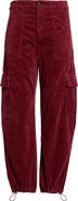 Pistola Honor High Waist Drawcord Hem Corduroy Cargo Pants