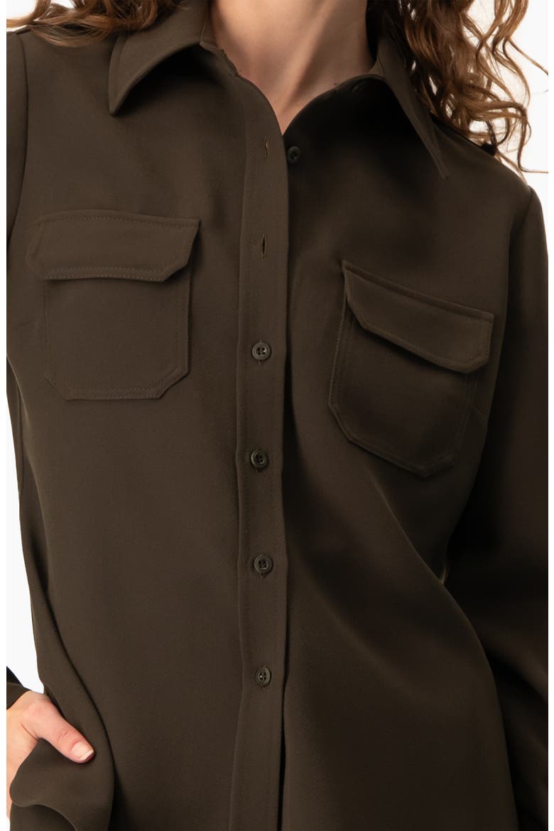Structured Military Inspired Shirt Jacket, Alternate, color, Brown