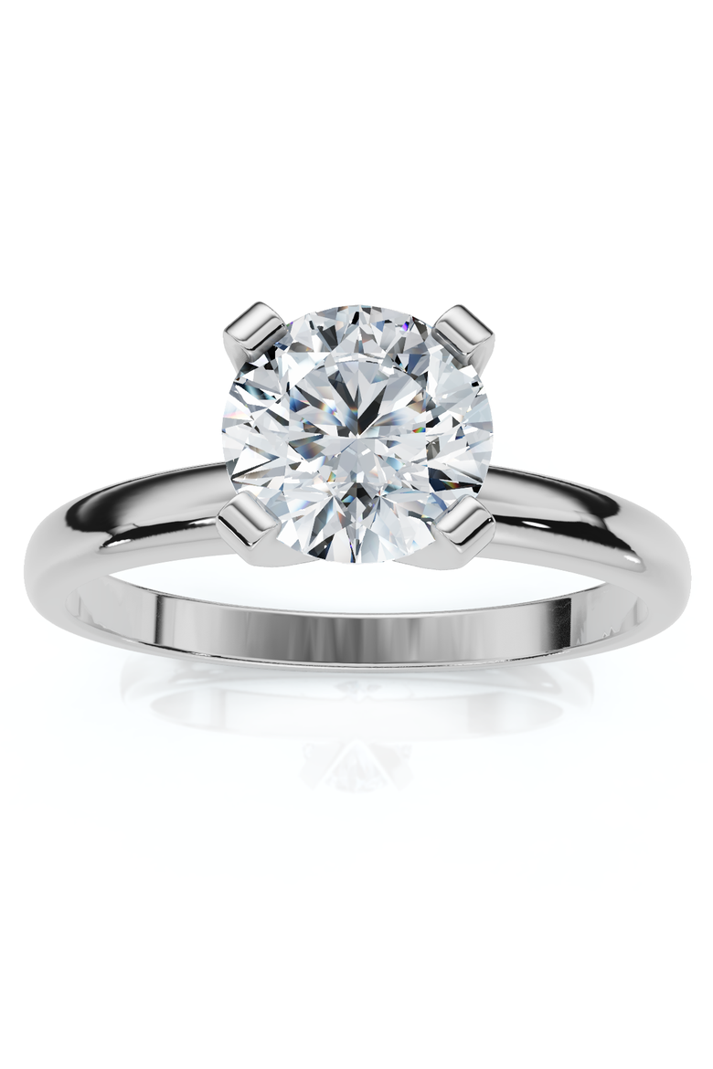 3/4ct Lab Grown Round Diamond Solitaire Engagement Ring 14k Gold, Main, color, 14k White Gold