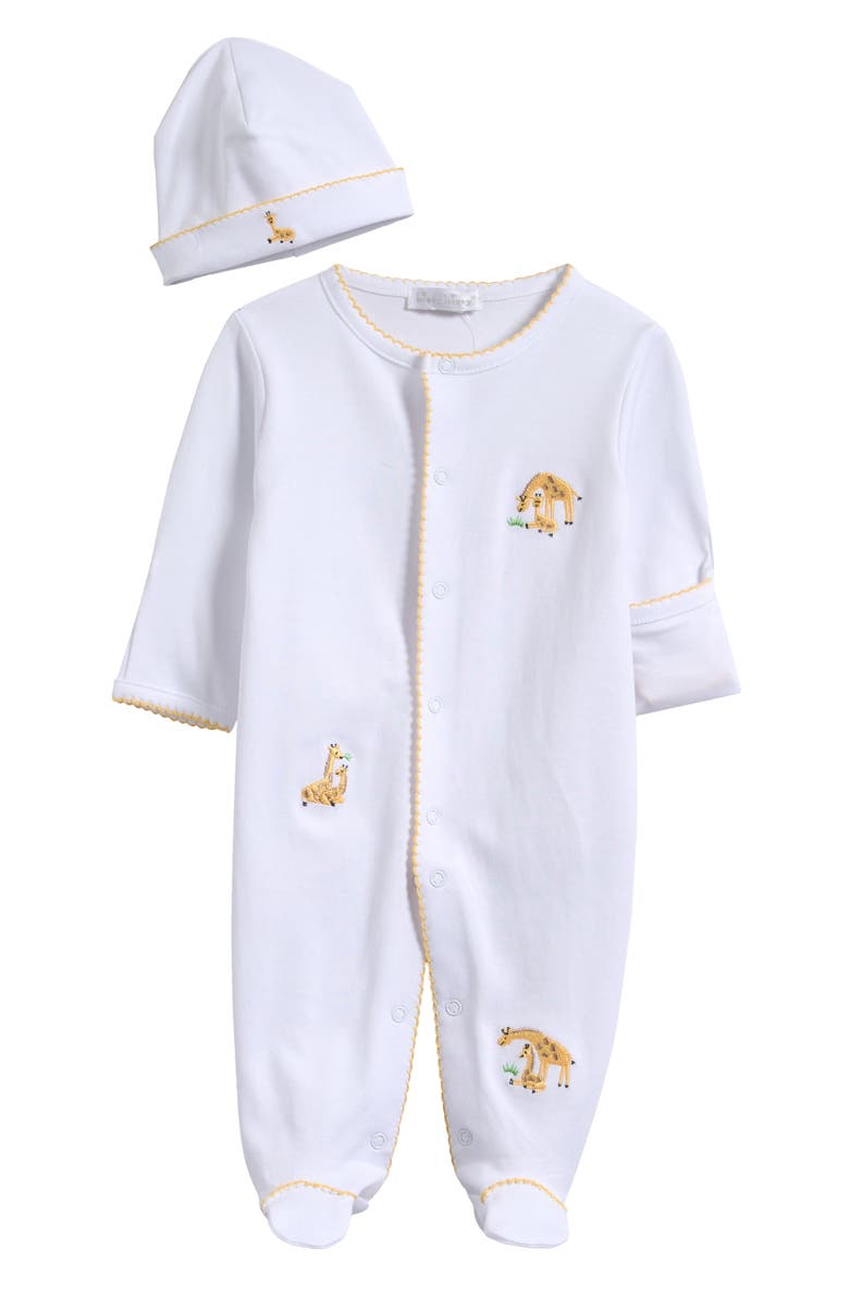 Kissy Kissy Embroidered Pima Cotton Footie, Main, color,