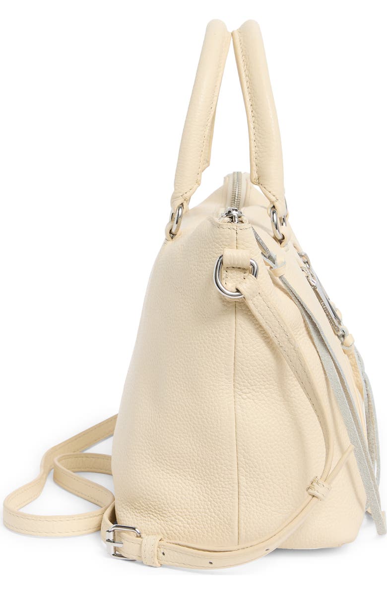 Rebecca Minkoff Moto Zip Leather Satchel, Alternate, color, Eggshell