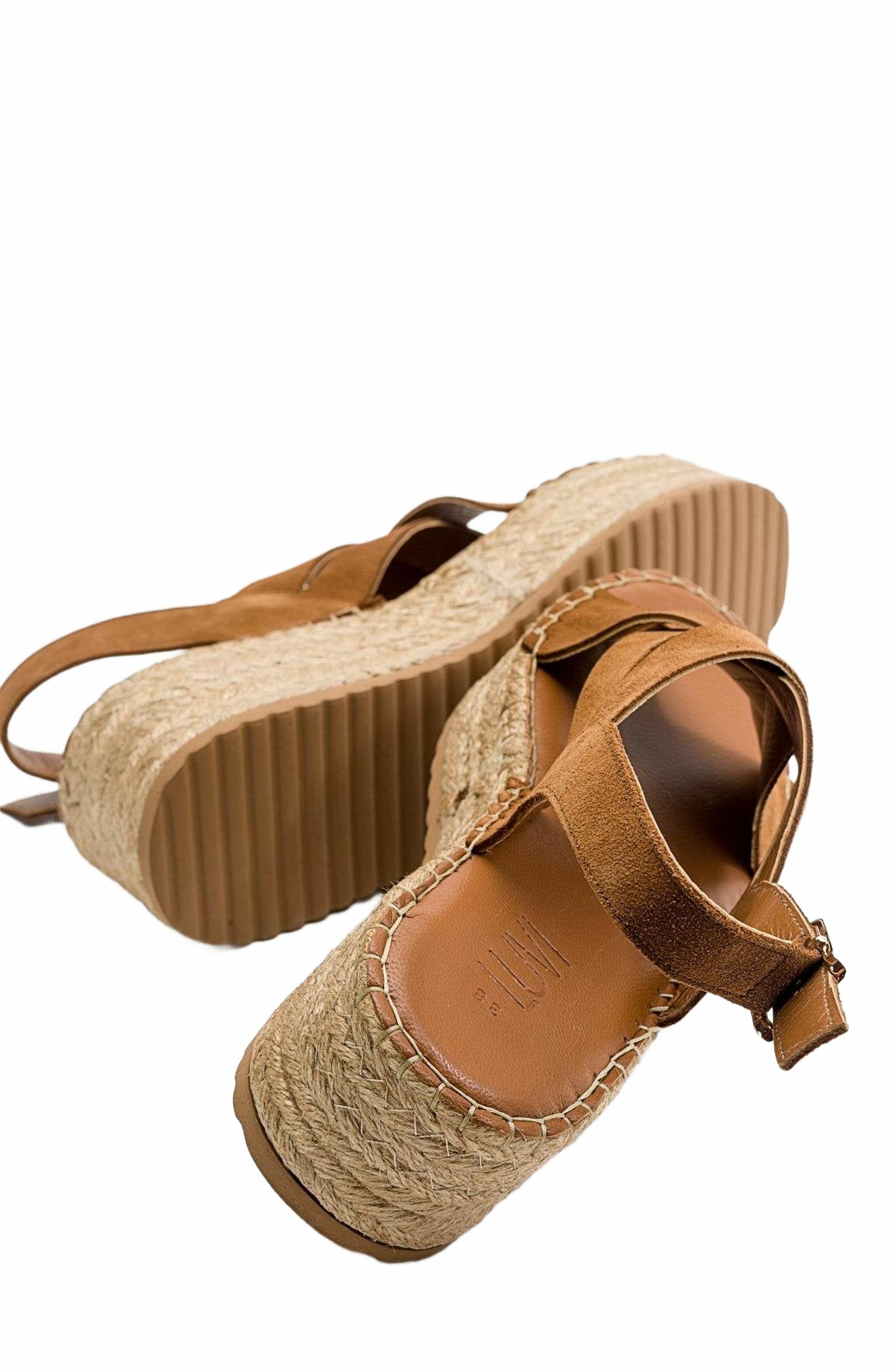 Forever & Always Shoes Lontano Suede Leather Platform Sandal, Alternate, color, Cognac Brown Suede Leather