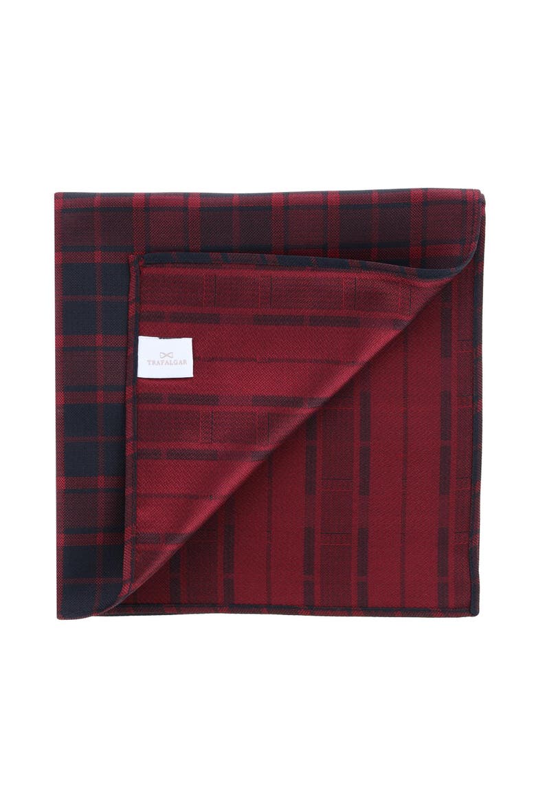 Kincade Red Blackwatch Plaid Silk Pocket Square, Alternate, color, Red Plaid