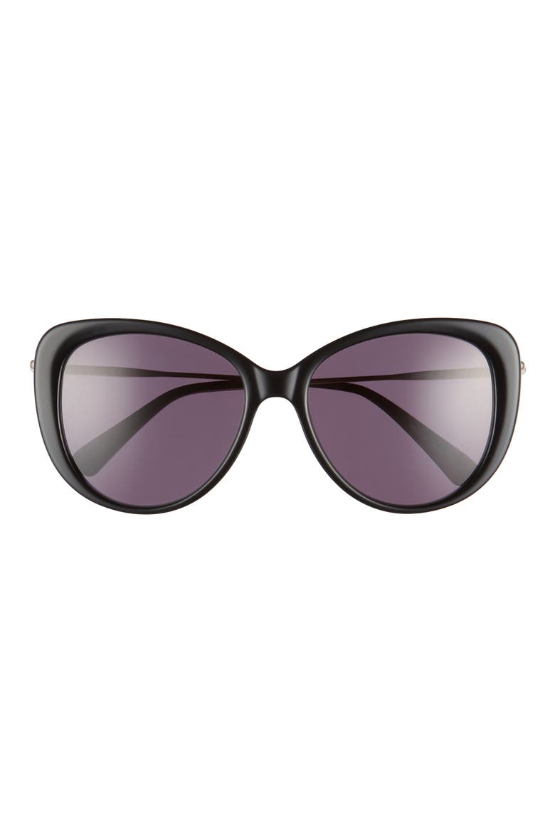 56mm Cat Eye Sunglasses, Main, color, BLACK/ GREY